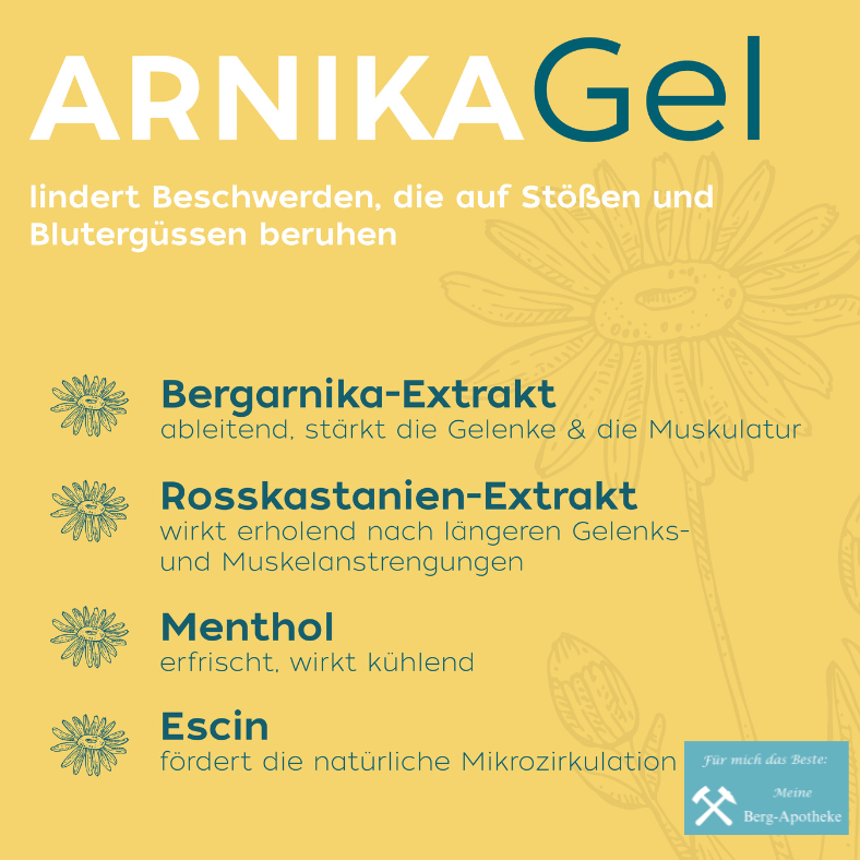 ARNIKA GEL – Kühlendes Gel mit Arnika, Rosskastanie & Menthol bei Blutergüssen