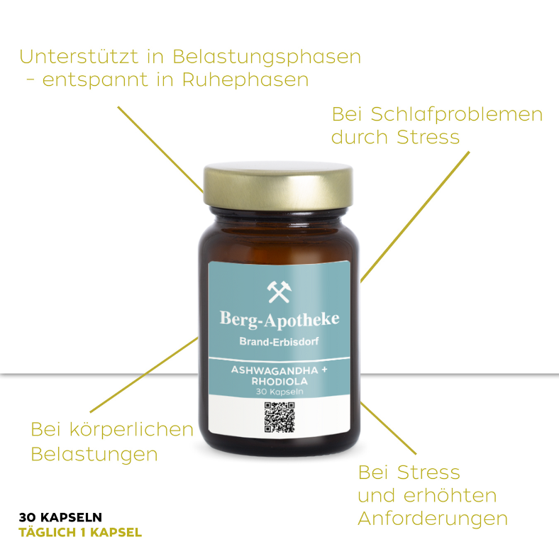 ASHWAGANDHA + RHODIOLA – Pflanzlicher Assistent für bessere Stressbalance & mentale Stärke