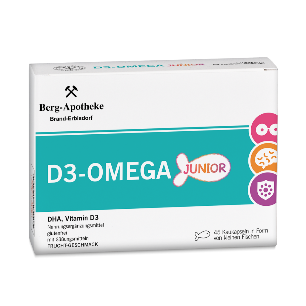 D3-OMEGA junior – Für Immunsystem, Gehirn & Knochen in der Wachstumsphase, Omega-3 & Vitamin D Kaukapseln