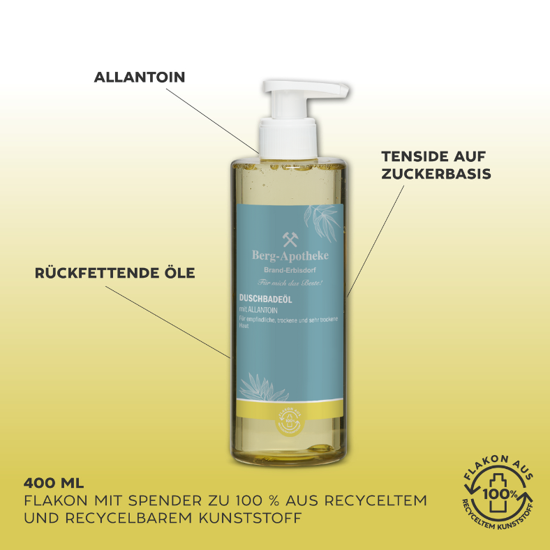 DUSCHBADEÖL MIT ALLANTOIN – Pflegendes Reinigungsöl für empfindliche & trockene Haut