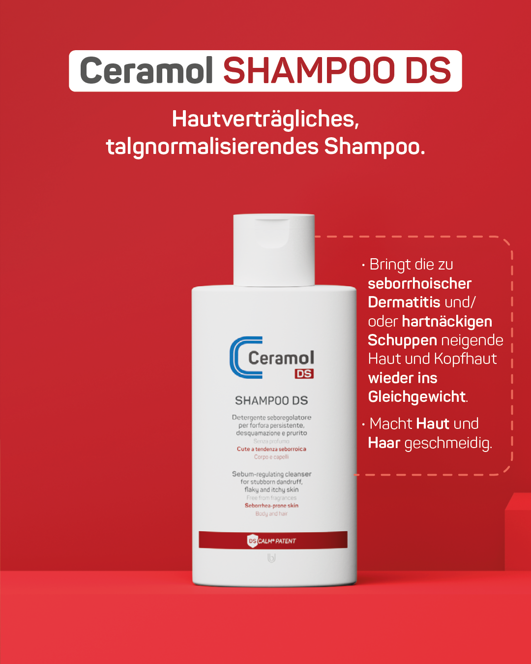 CERAMOL DS Shampoo – Sanfte Kopfhautpflege bei hartnäckigen Schuppen