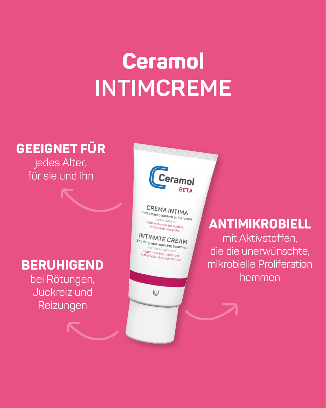 CERAMOL BETA Intimcreme - Beruhigende Intimpflege für empfindliche Haut im äußeren Intimbereich
