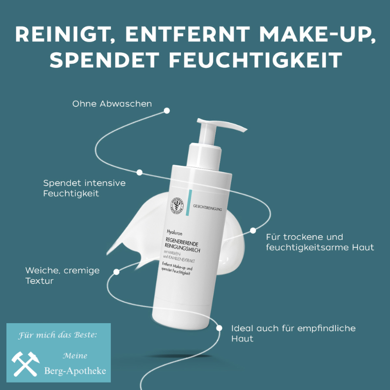 HYALURON REGENERIERENDE REINIGUNGSMILCH – Sanfte Gesichtsreinigung & Make-up-Entfernung ohne Abspülen