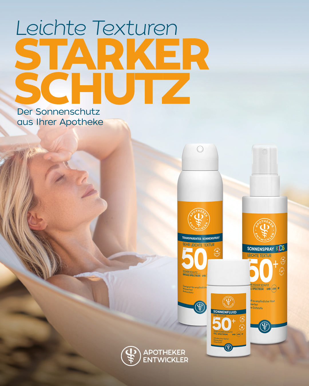 Sonnenfluid Dry Touch LSF 50+ Extraleicht –UVA, UVB und IR- Schutz, der nicht klebt 50 ml