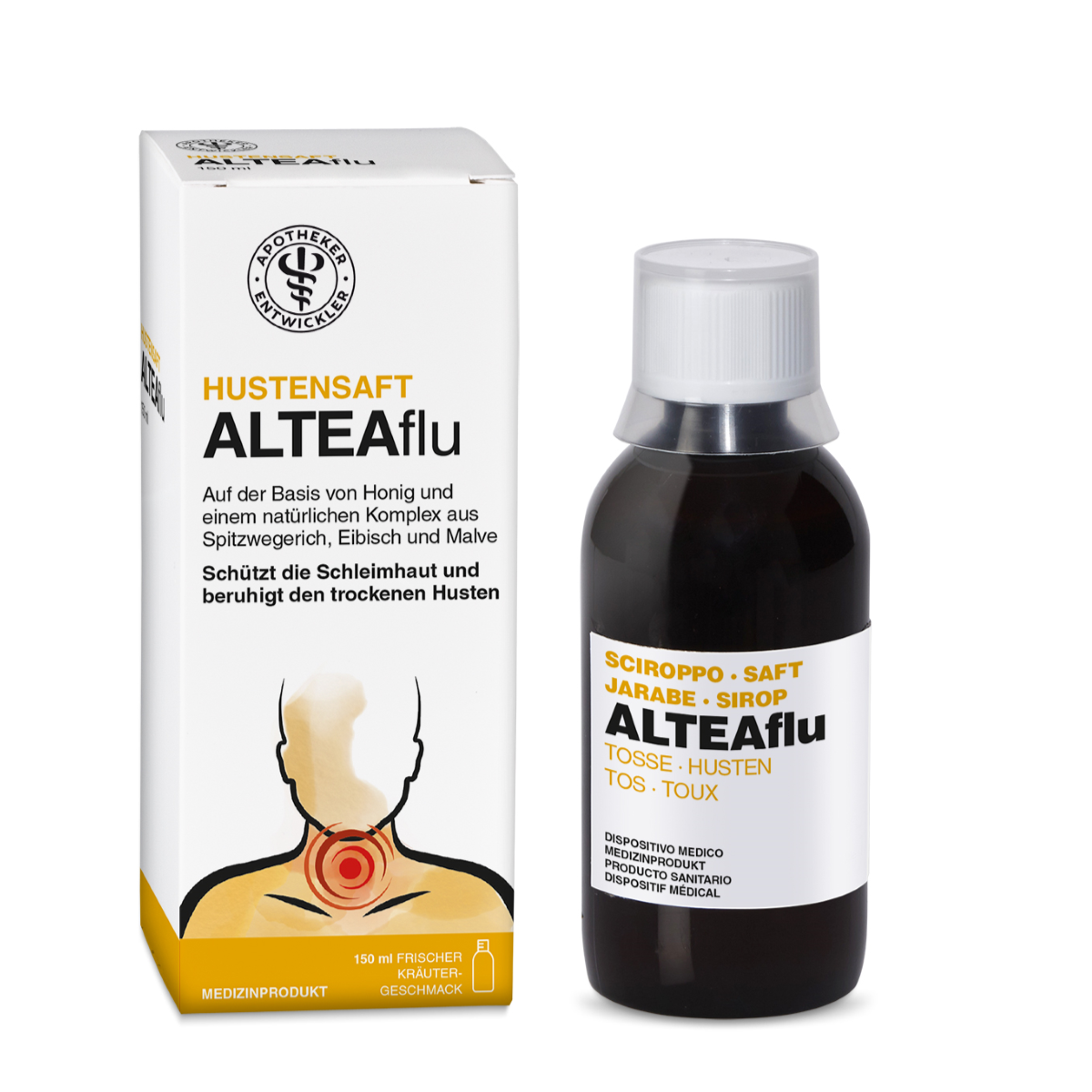 ALTEAflu HUSTEN – Pflanzlicher Saft bei Reizhusten & gereiztem Hals mit Polisedox® & Honig