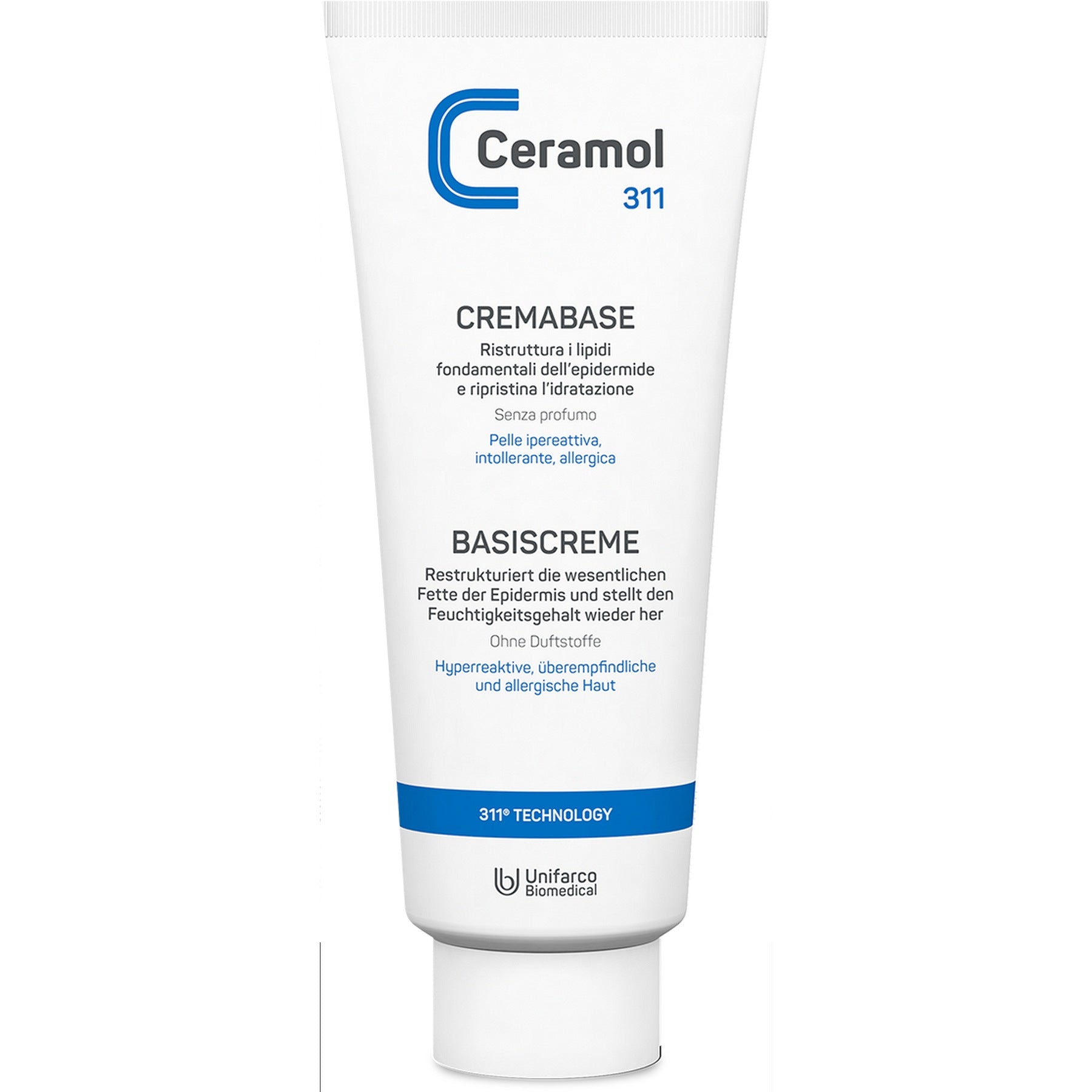 CERAMOL 311 Basiscreme – sanfte Pflege für empfindliche & allergische Haut – 100 ml