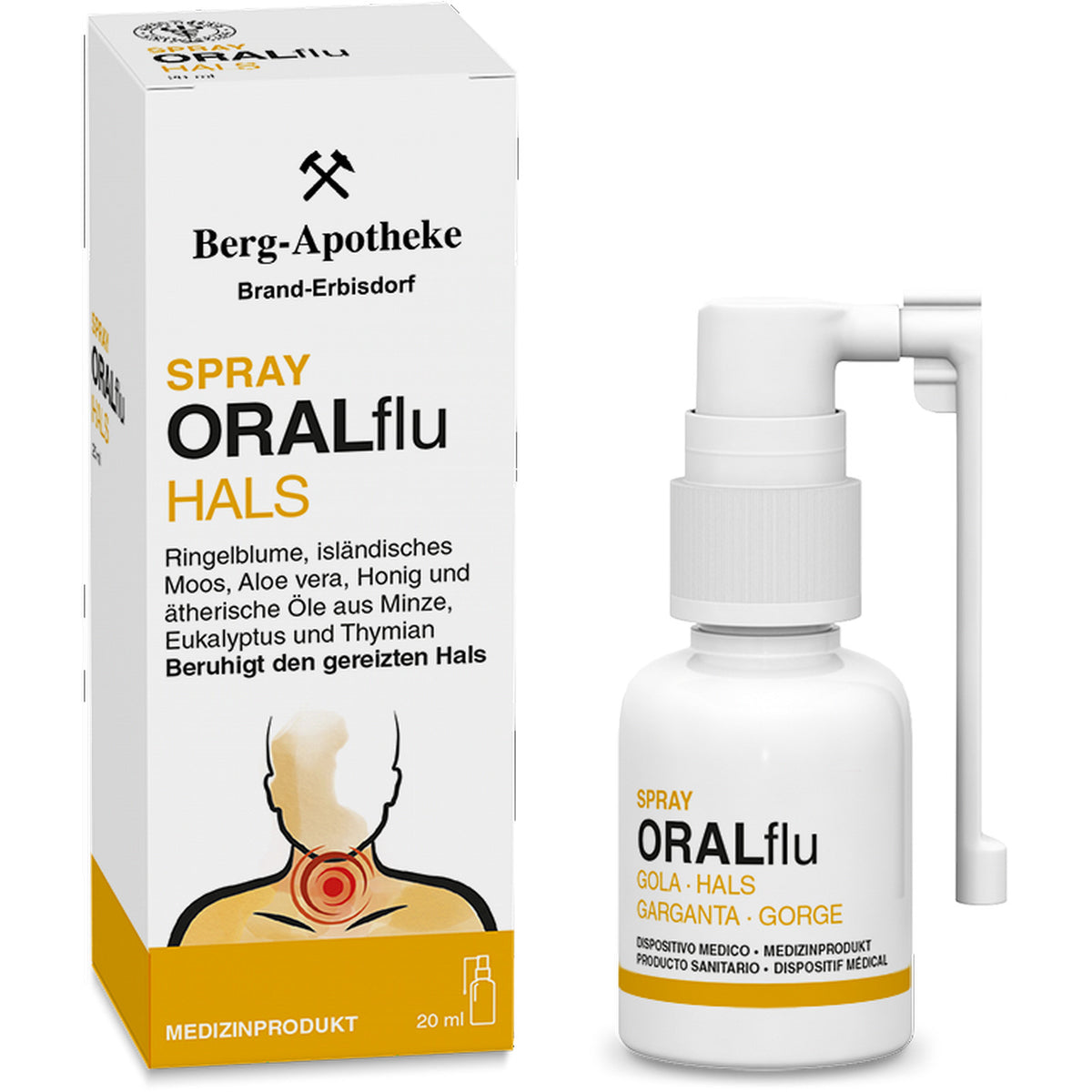ORALflu HALS Spray – Medizinprodukt bei Halsreizungen – 20 ml
